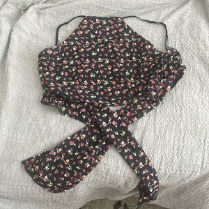 cropped tie cross body top